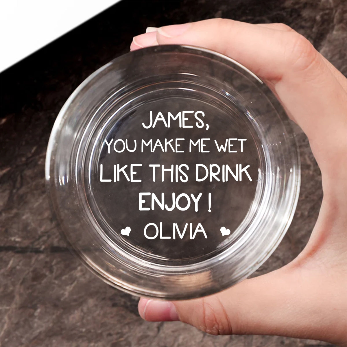 Custom Christmas Anniversary Birthday Drinkware Gifts for Couple • Enjoy Me - Personalized Engraved Whiskey Glass