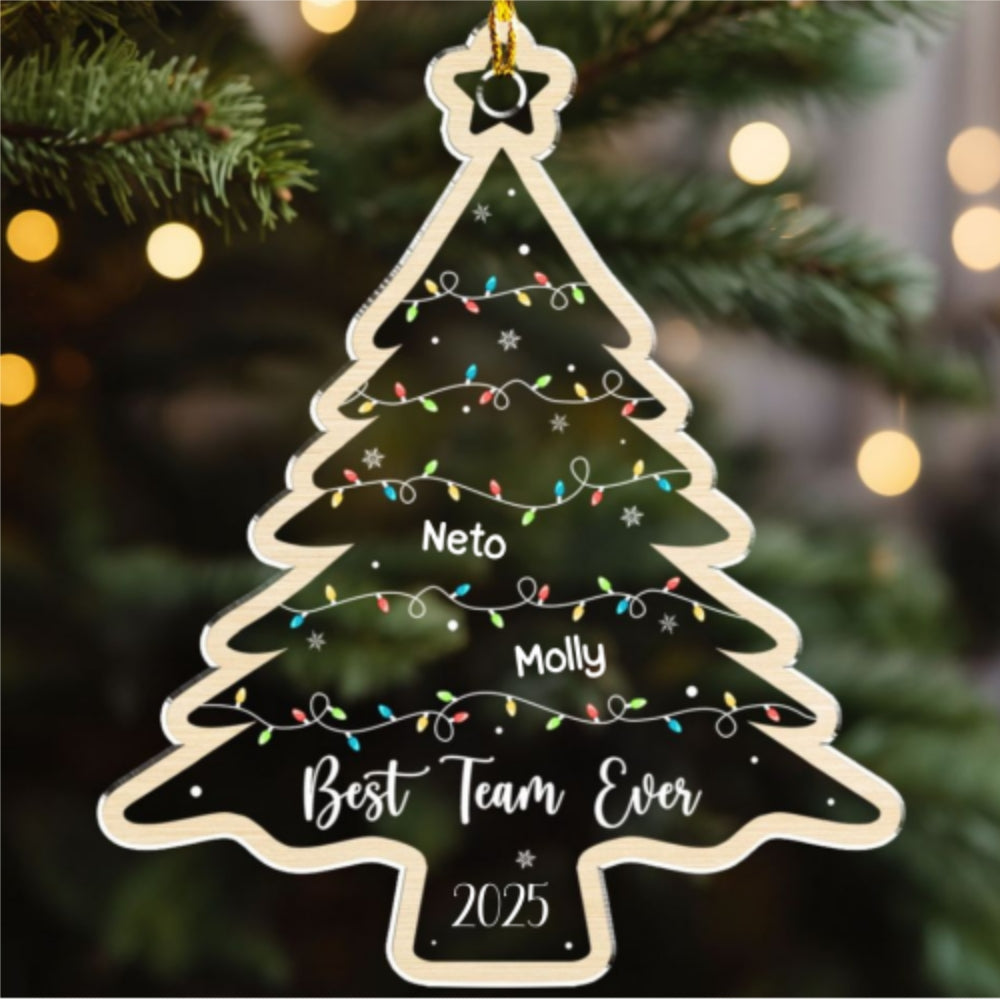 Custom Coworker Christmas Ornament, Team Appreciation Gift •  The Christmas Crew - Personalized Acrylic Ornament
