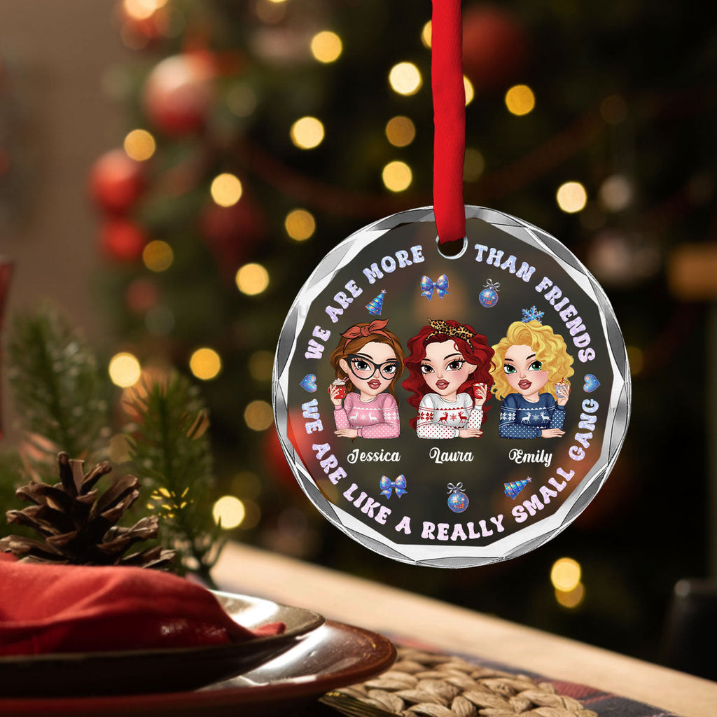 Custom Friendship Christmas Ornament, Best Friend Gift •  Together We Conquer Every Storm - Personalized Glass Ornament