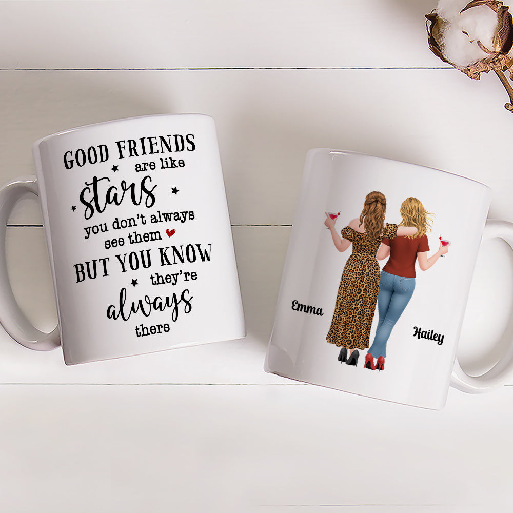 Custom Best Friend, Christmas & Birthday Friendship Keepsake Gift • Forever Friends Star - Personalized Coffee Mug