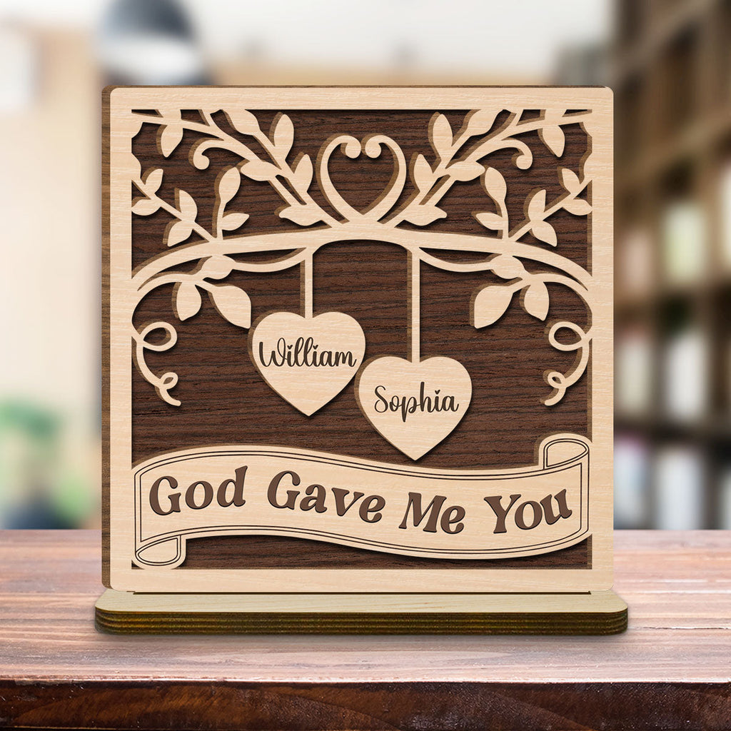 Custom Couple's Decor, Anniversary & Wedding Gift • Perfectly Imperfect Together - Personalized 2-Layer Wood Plaque With Flat Base