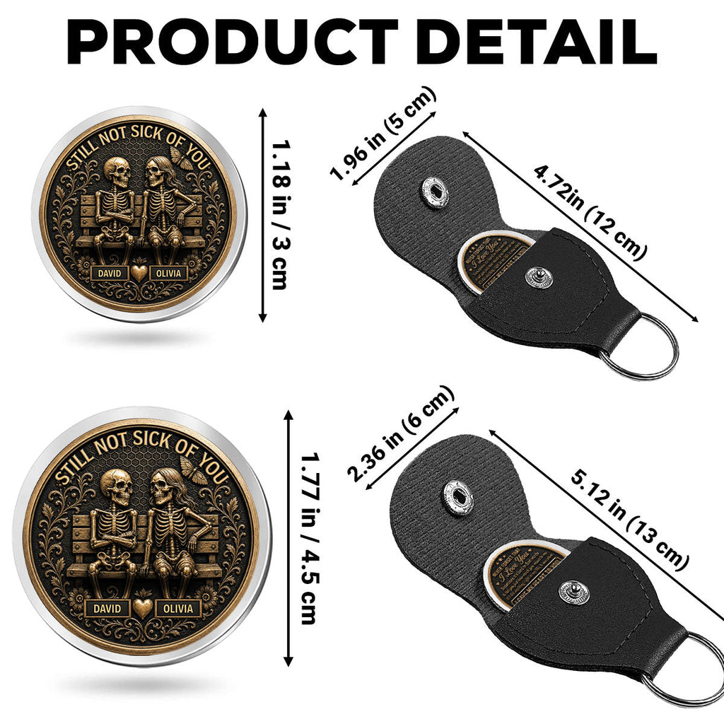 Custom Coin Keychain for Wife, Couple Anniversary Valentine's Day Gifts • Forever Begins With Us - Personalized Pocket Hug