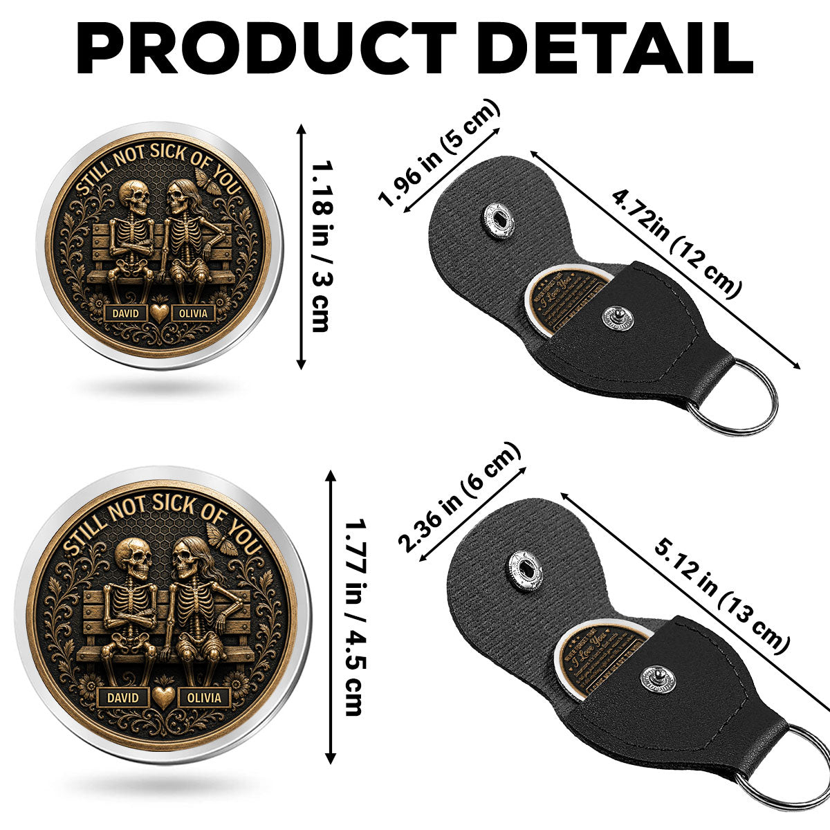 Custom Coin Keychain for Wife, Couple Anniversary Valentine's Day Gifts • Forever Begins With Us - Personalized Pocket Hug