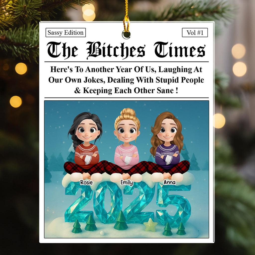 Custom Friendship Christmas Ornament, Best Friend Gift •  To Another Year Of Us - Personalized Acrylic Ornament