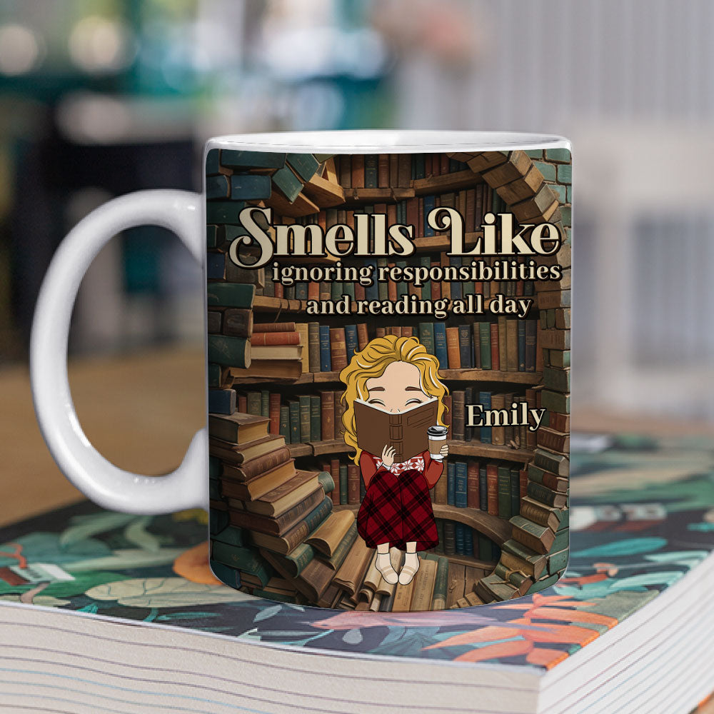 Custom Christmas & Birthday Keepsake Gift • Avoiding Responsibilities, Enjoying Books - Personalized Coffee Mug