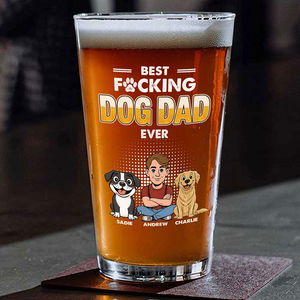The Dad For Dogs - Personalized Beer Glass