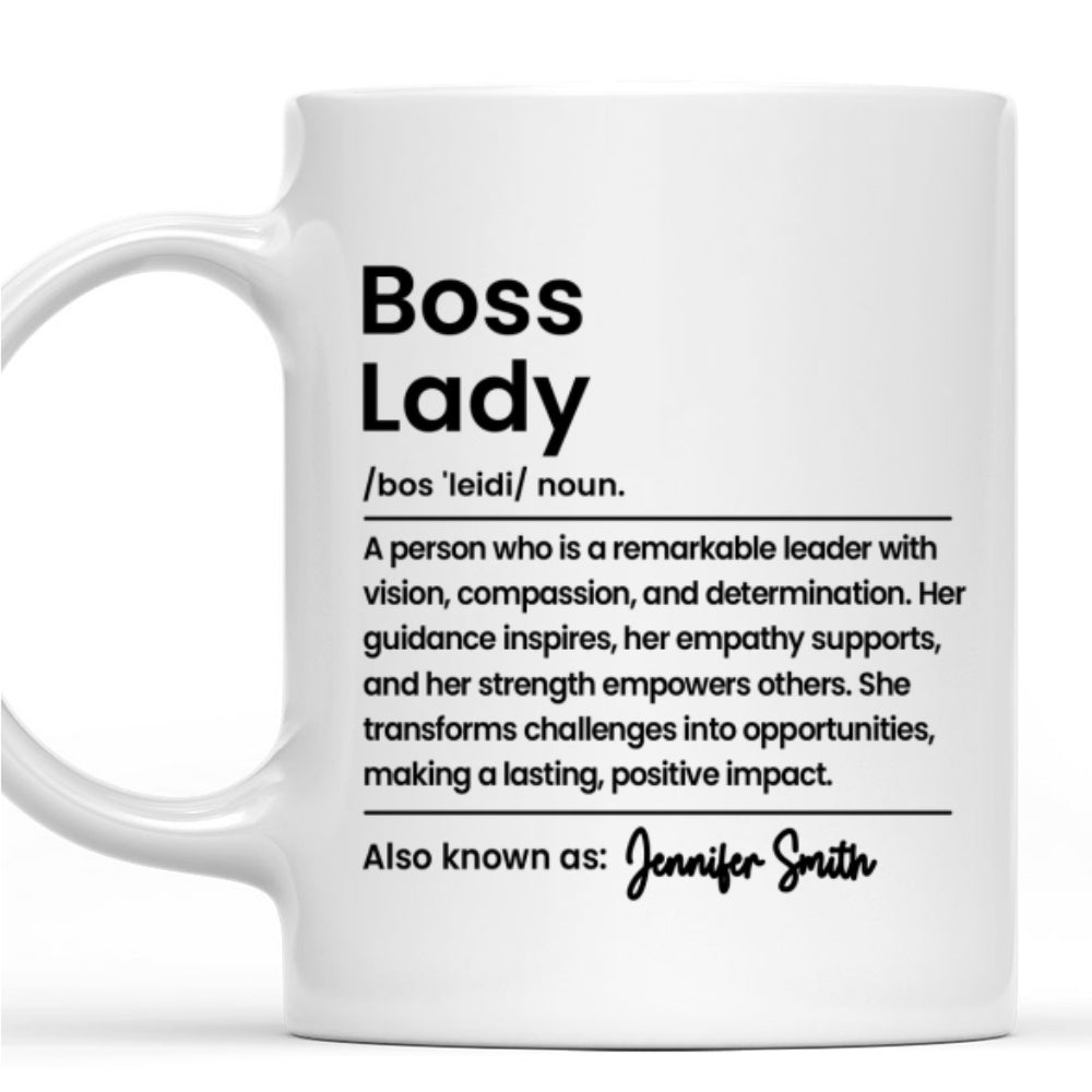Custom Coworker, Christmas & Birthday Team Appreciation Gift • Boss Lady - Personalized Coffee Mug