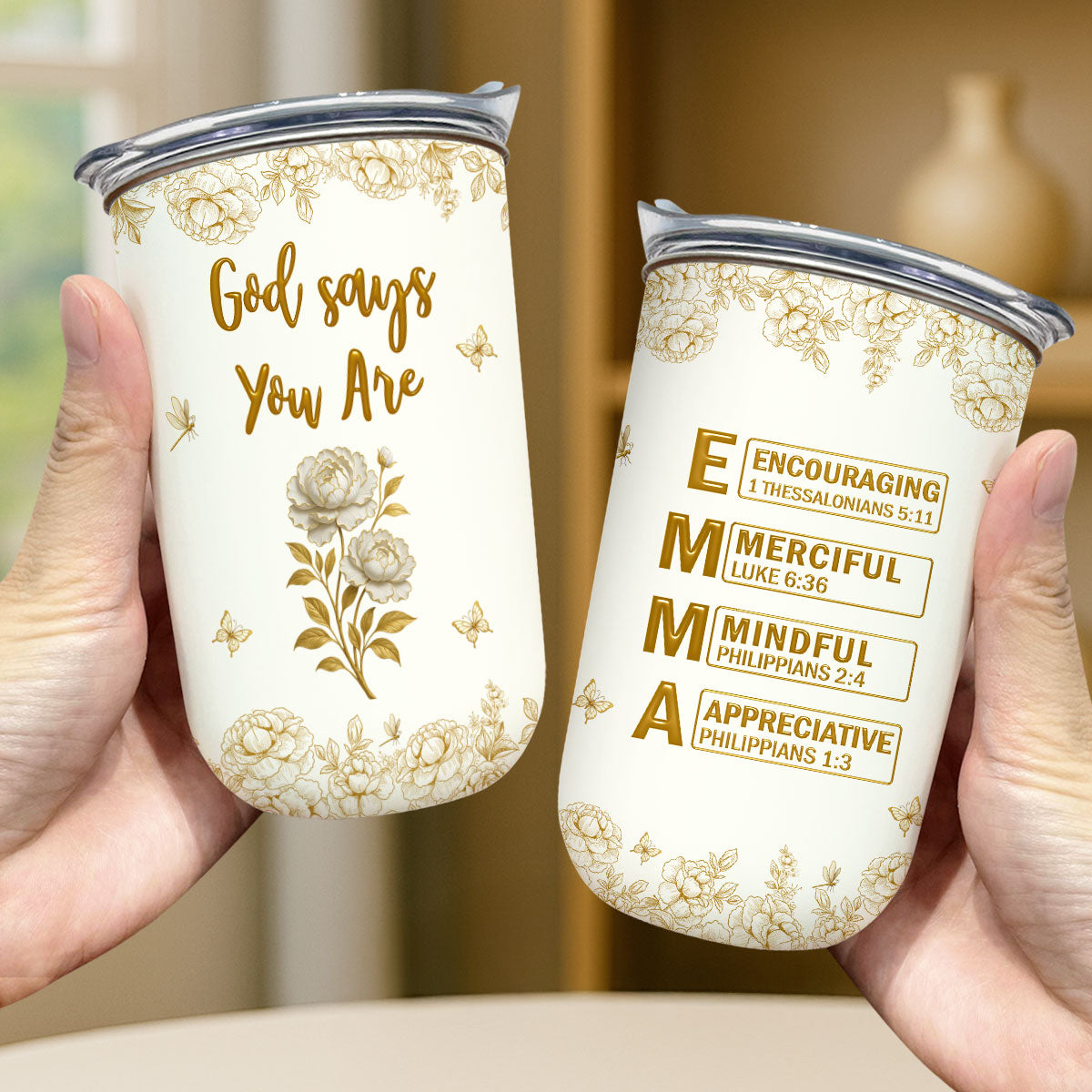 Custom Christmas Birthday Gifts For Daughter • God Says You Are Bible - Personalized 10oz Tumbler
