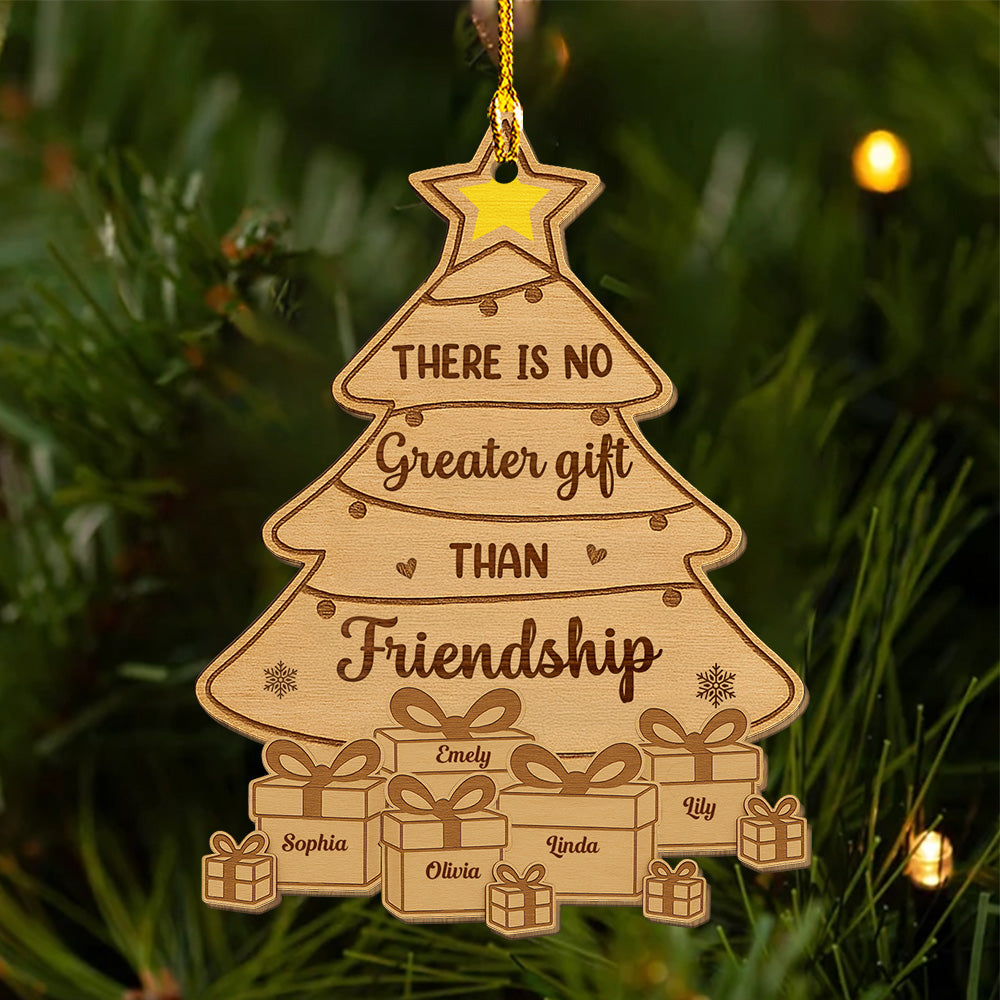 Custom Friendship Christmas Ornament, Best Friend Gift •  Best Gift Ever - Personalized Wood Ornament