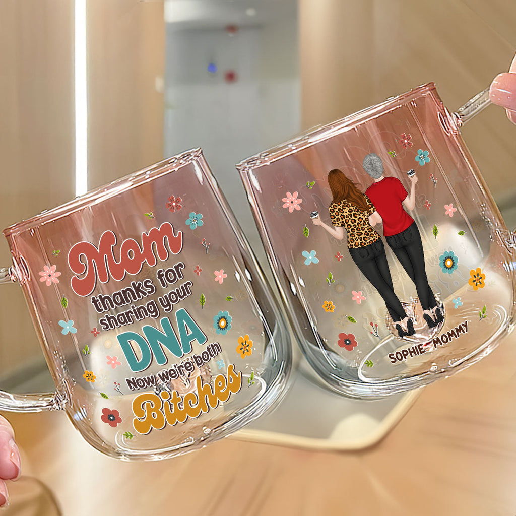 Custom Mother's Day Gift for Mom & Grandma • Great Mommy - Personalized Pink Gradient Glass Mug