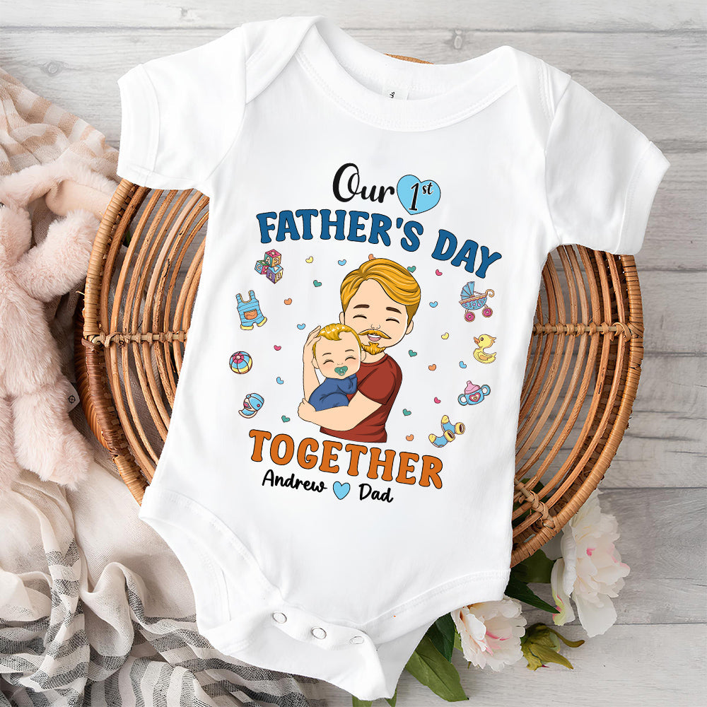 1st Fathers Day Together - Personalized Onesie