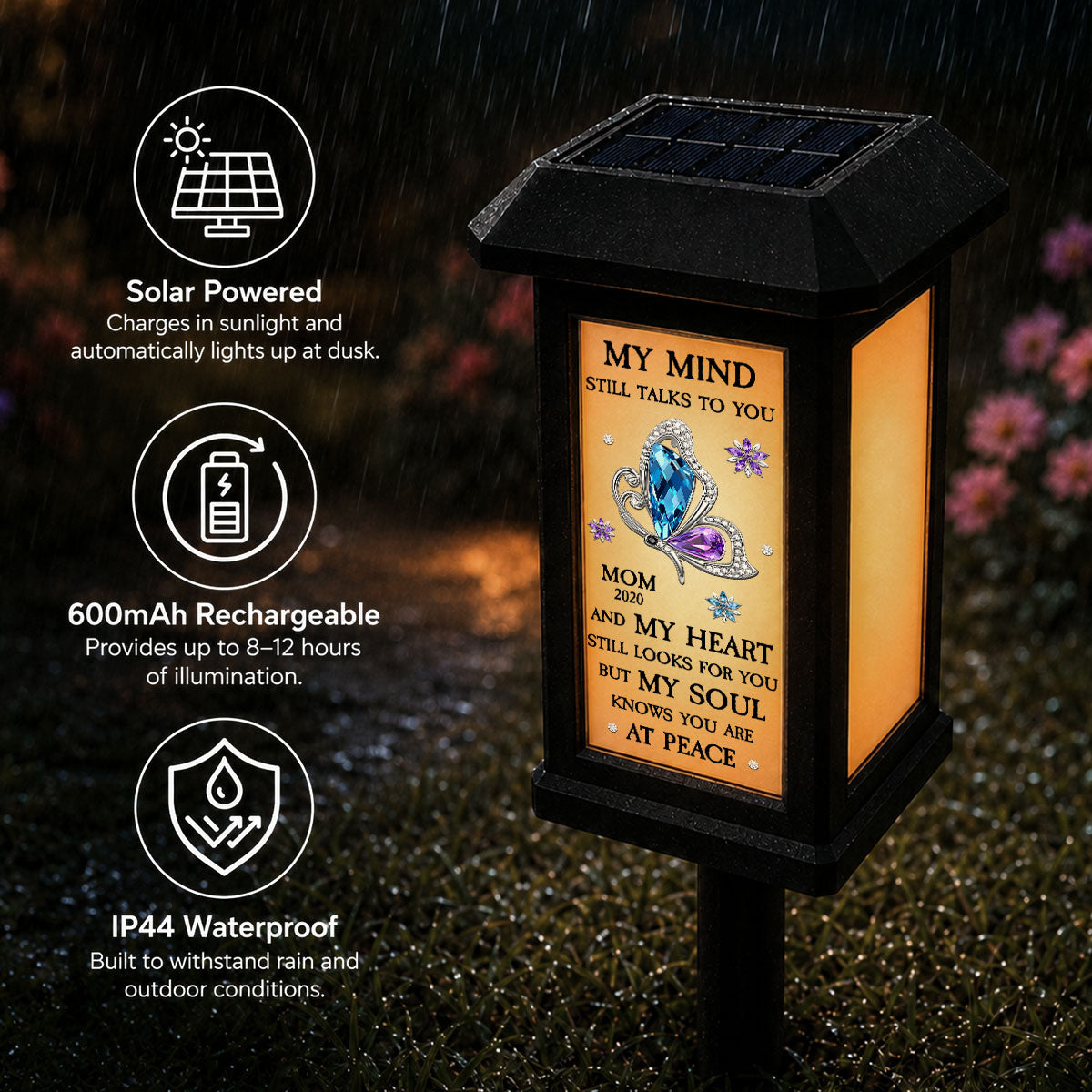 My Soul Knows You Are At Peace - Personalized Solar Garden Light