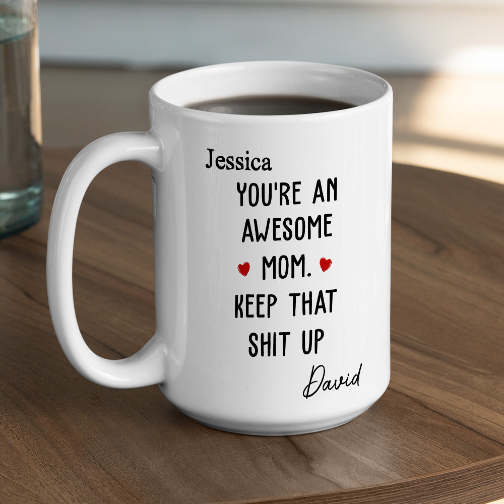 Custom Mother's Day Gift for Mom & Grandma • Amazing Mom Keep The Vibe - Personalized Coffee Mug
