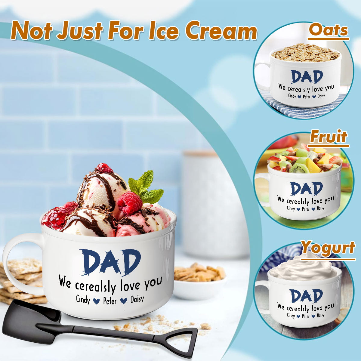 Dad We Cerealsly Love You - Personalized Ceramic Bowl