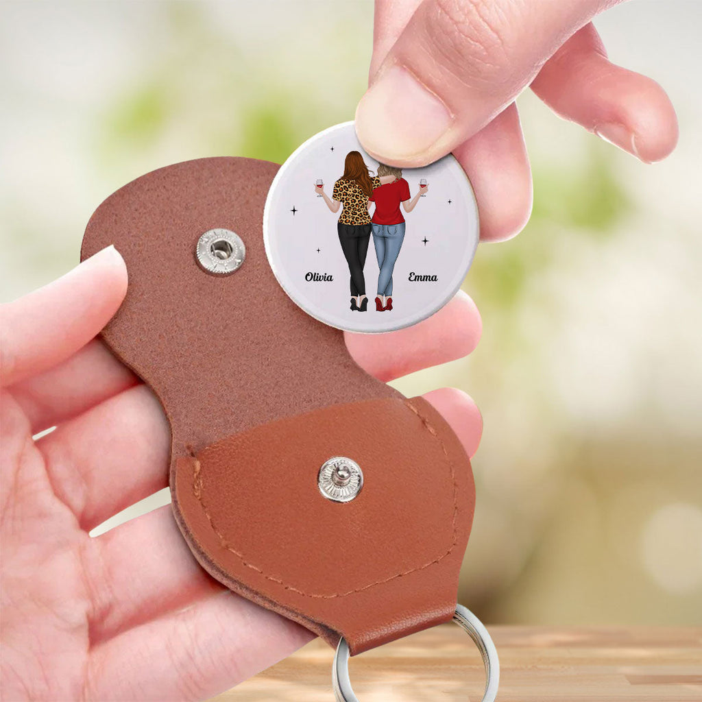 Custom Besties Coin Keychain, Friendship Birthday Gifts • Chosen Family Forever - Personalized Pocket Hug