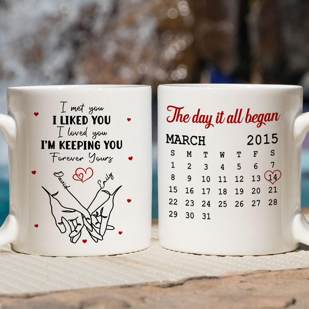 Custom Anniversary Keepsake Gifts For Couple • The Day It Began - Personalized Coffee Mug