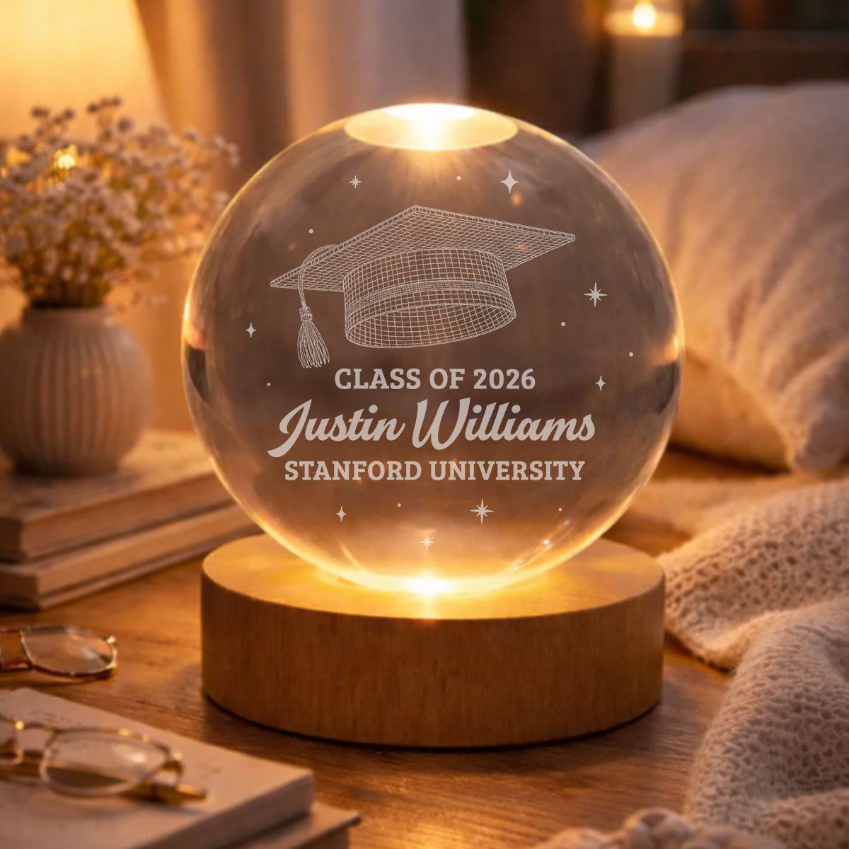 Class Of Graduation - Personalized Crystal Globe Lamp