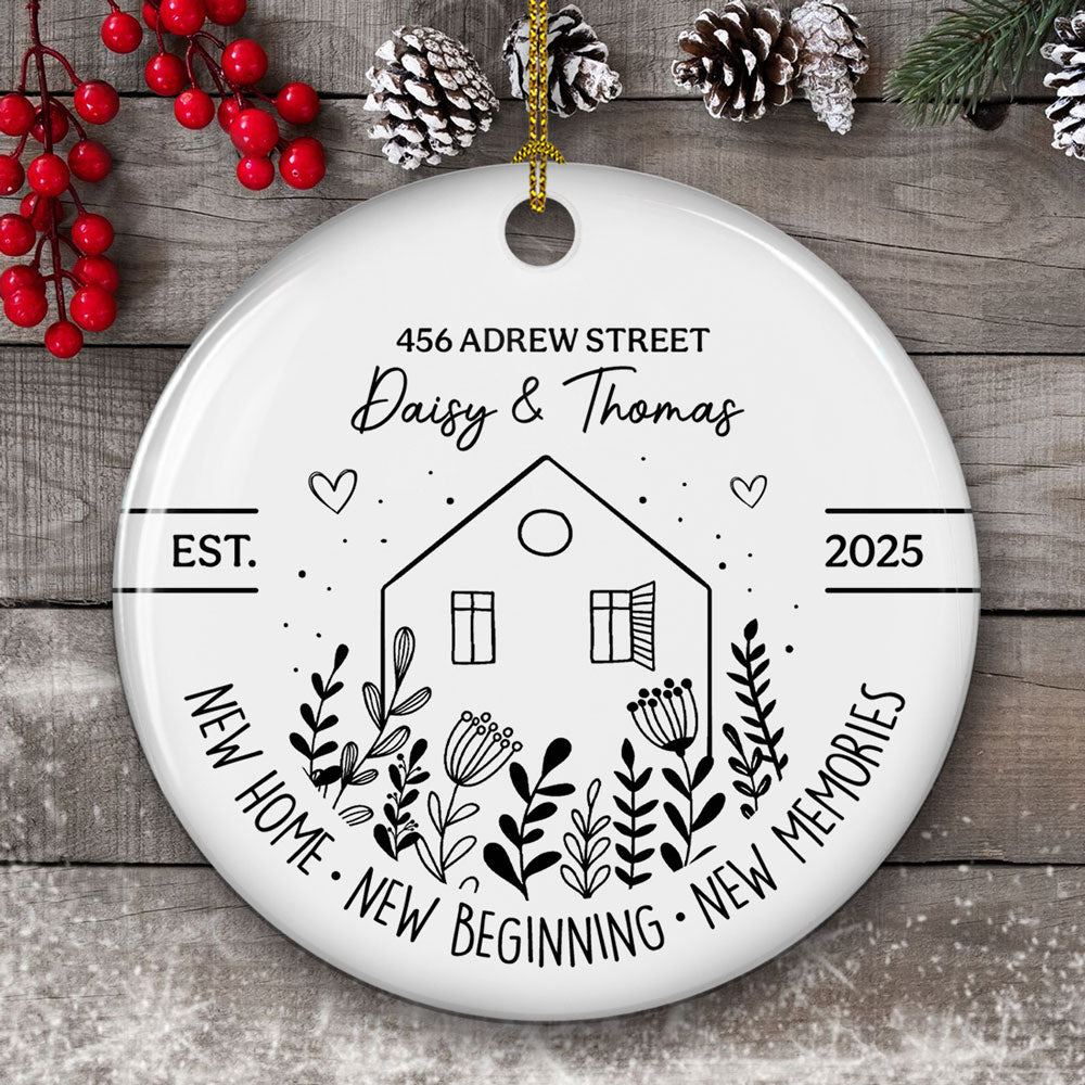 Custom Family Ornament, Christmas Gift for Family Members •  Home Sweet Home - Personalized Ceramic Ornament
