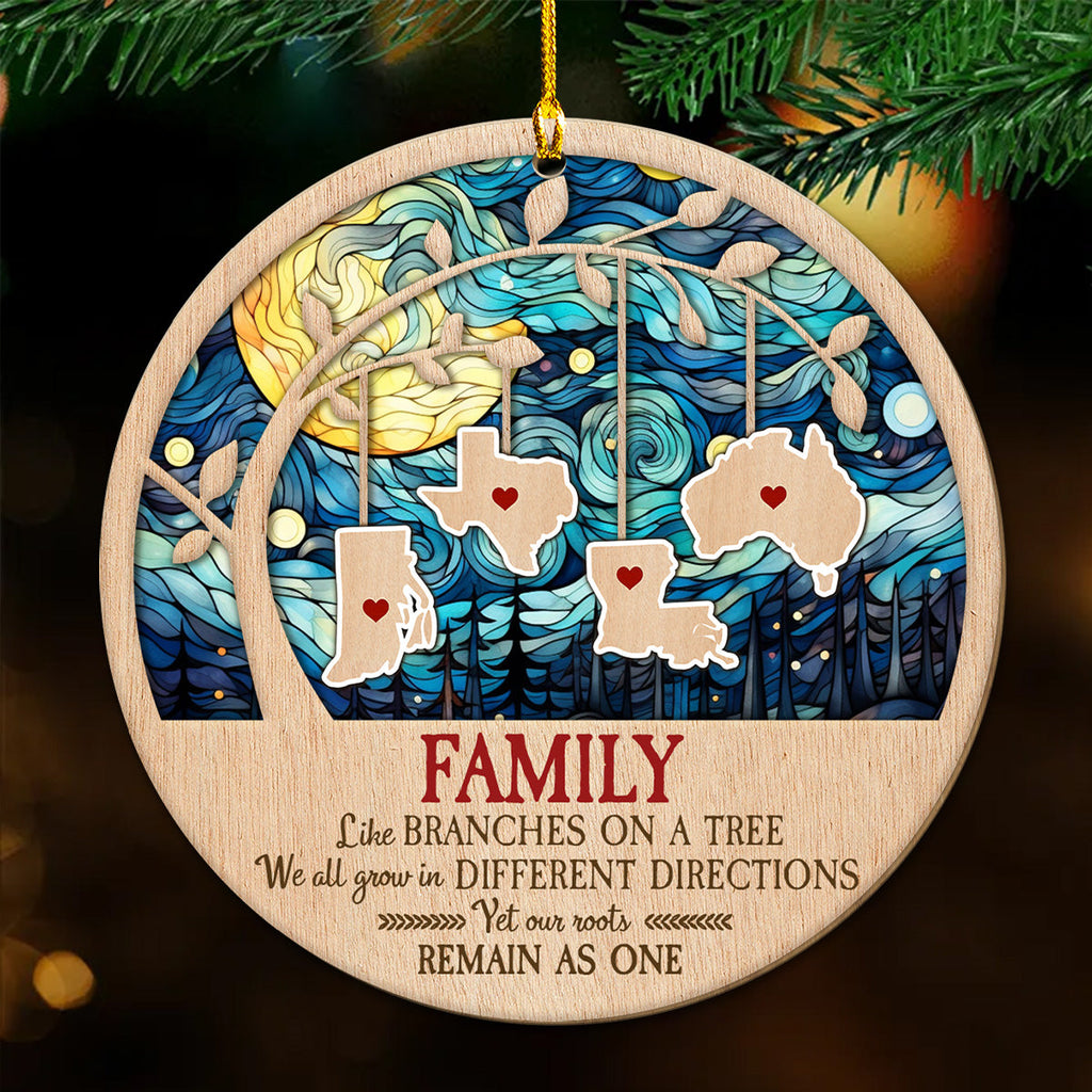 Custom Keepsake Christmas Ornament •  Family Like Branches On A Tree - Personalized Wood Ornament