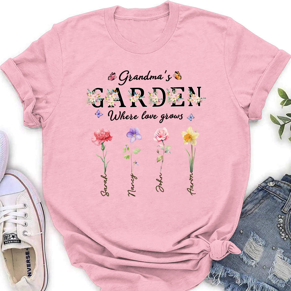 Custom Christmas & Birthday Gift for Grandma • Grandma Garden - Personalized Shirt