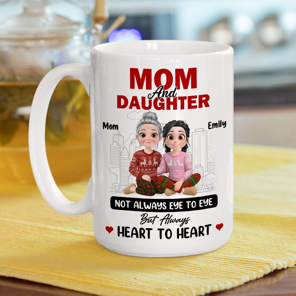 Custom Christmas & Birthday Gift for Daughter • Love Flows Mother To Daughter - Personalized Coffee Mug