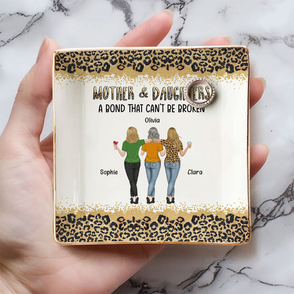 Custom Mom Trinket Dish, Birthday Christmas Gift • Mom And Daughter - Personalized Jewelry Dish