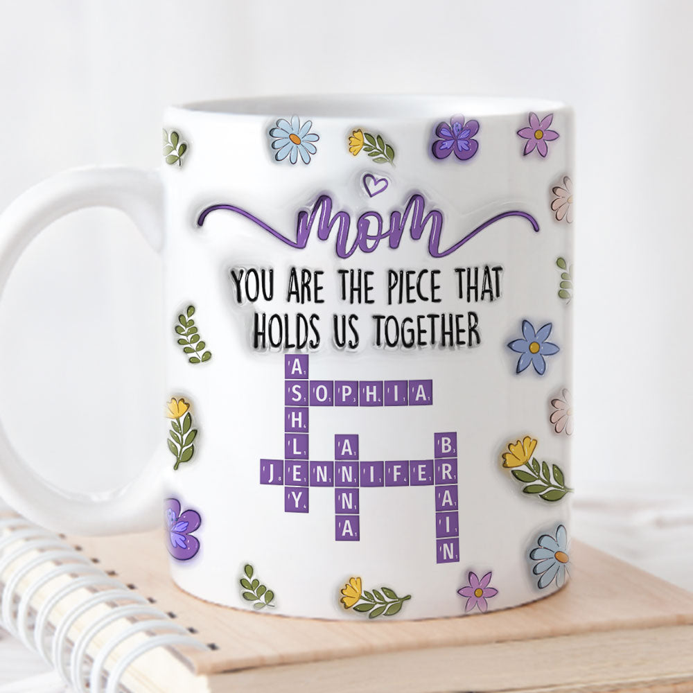 Custom Christmas & Birthday Keepsake Gift • Mom Holds Us Together - Personalized 3D Inflated Effect Mug
