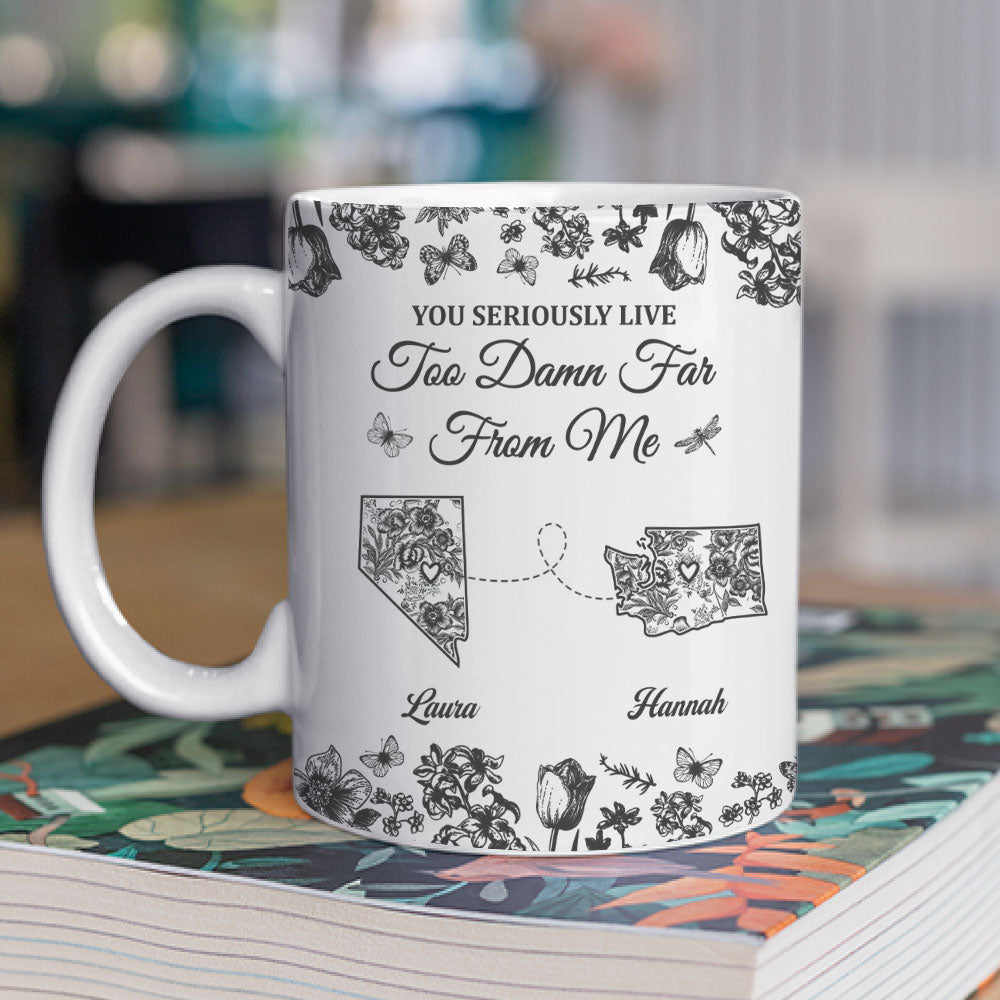Custom Christmas & Birthday Keepsake Gift • Living Miles Away Is Rude - Personalized Coffee Mug