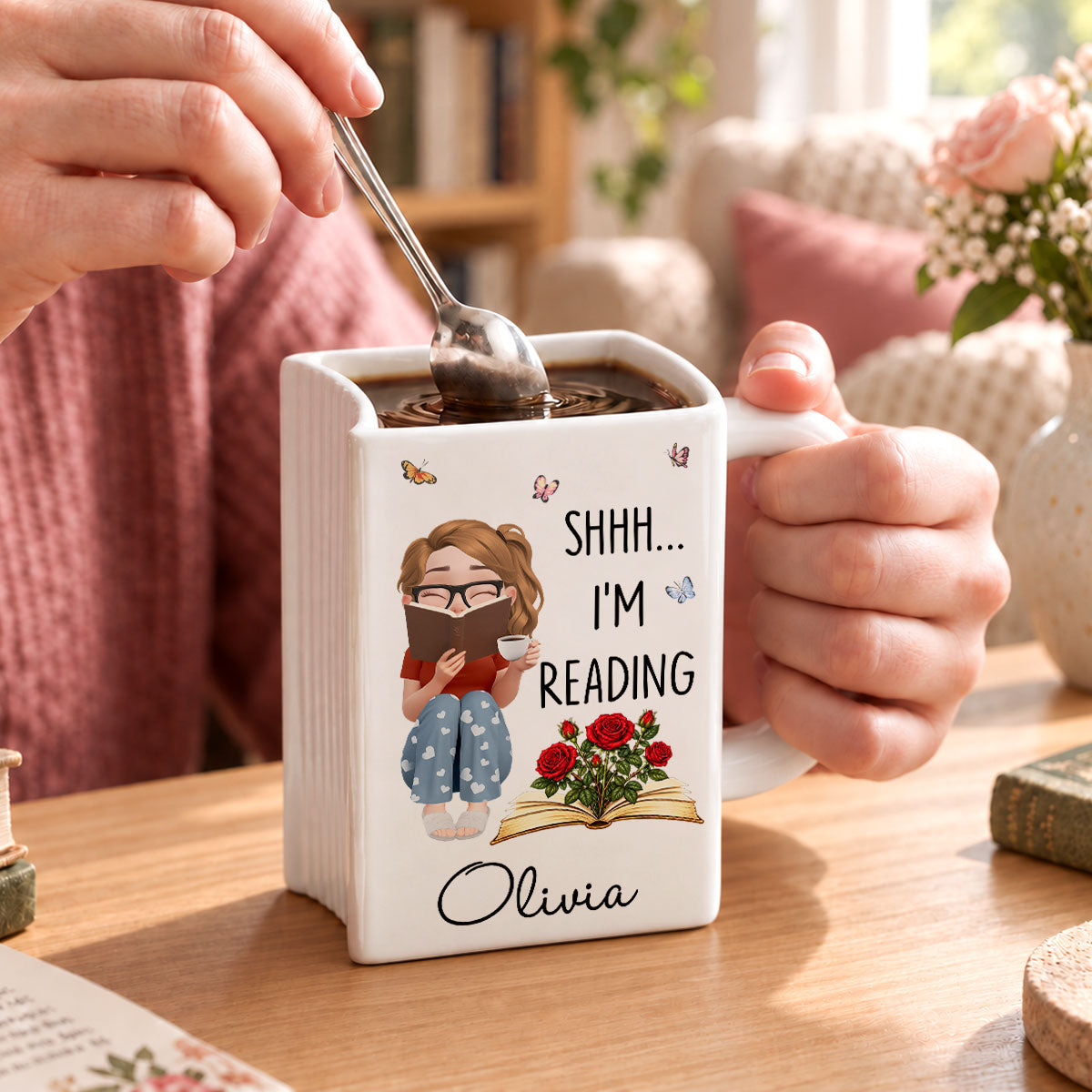 Custom Best Friend, Christmas & Birthday Friendship Keepsake Gift • Do Not - Personalized Book Shaped Mug