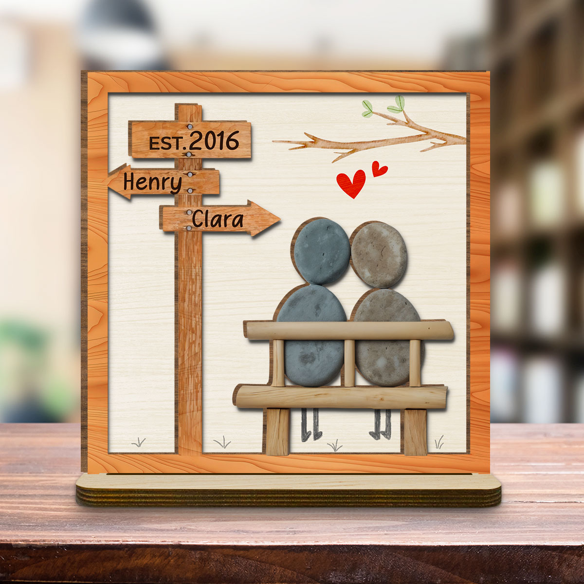 Custom Couple's Decor, Anniversary & Wedding Gift • I Need You Because I Love You - Personalized 2-Layer Wood Plaque With Flat Base