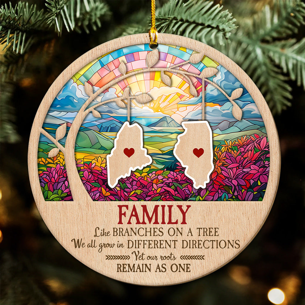 Custom Keepsake Christmas Ornament •  Family Like Branches On A Tree - Personalized Wood Ornament