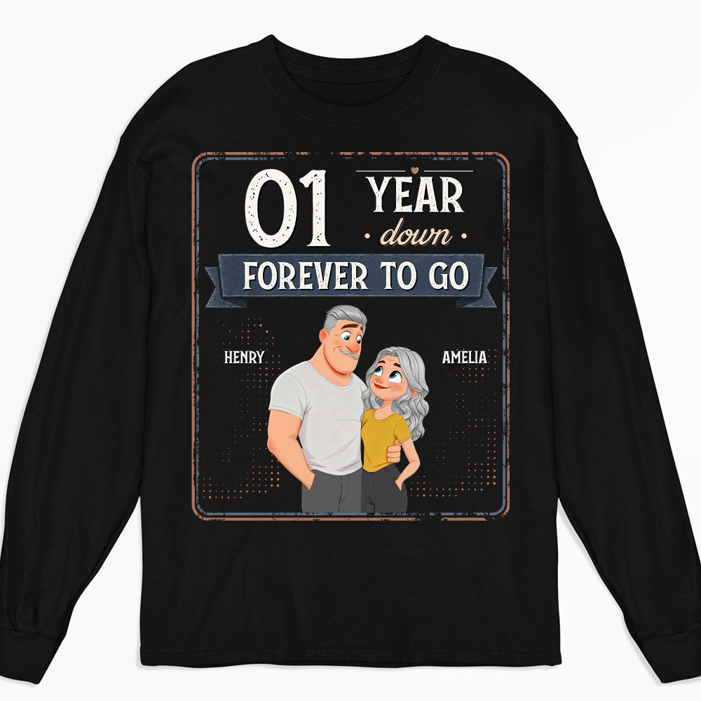 Custom Christmas Anniversary Keepsake Gifts For Husband • Years Down Forever To Go - Personalized Shirt