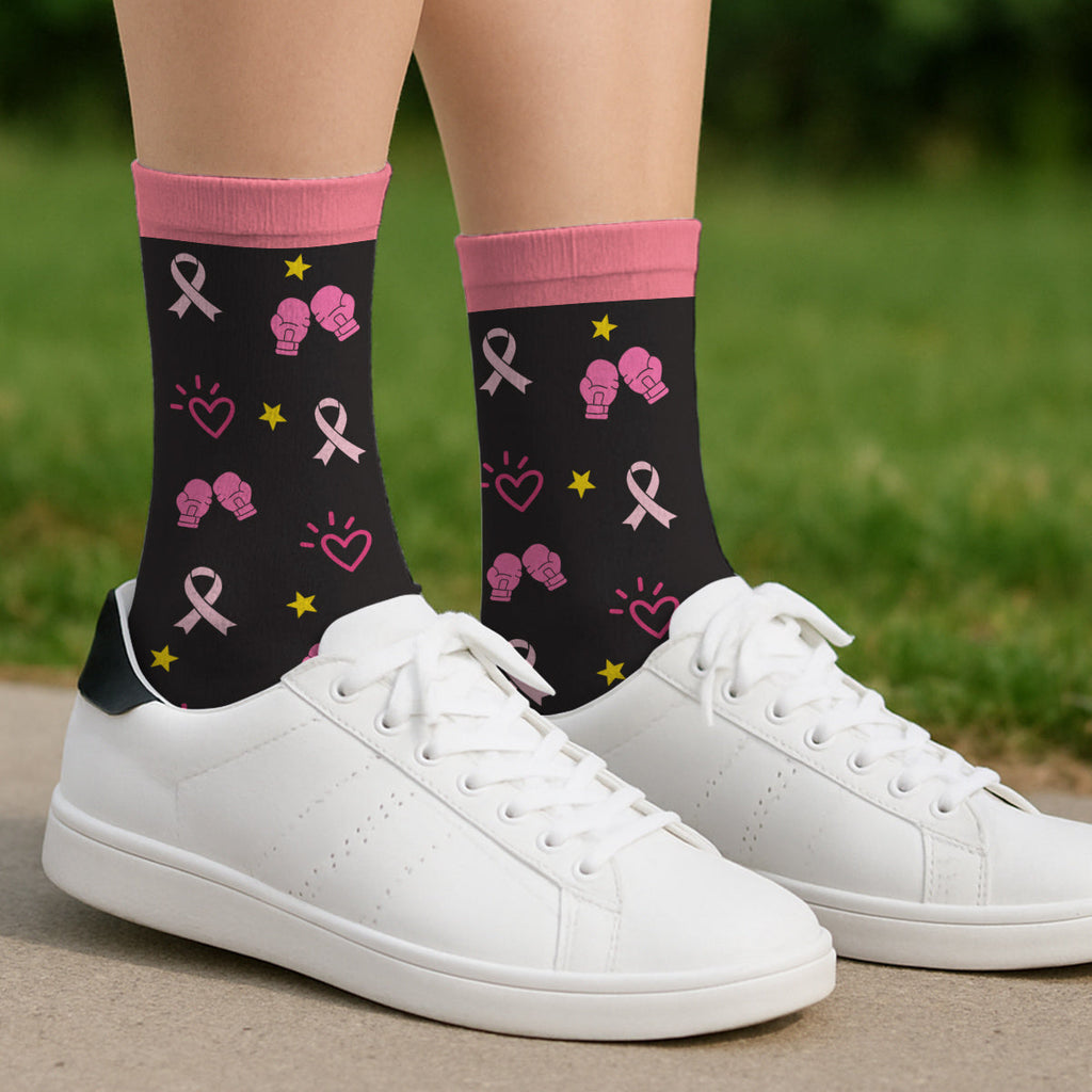 Custom Unique Footwear, Christmas Birthday Gift For Him & Her • Cancer Picked Wrong Woman - Personalized Crew Socks