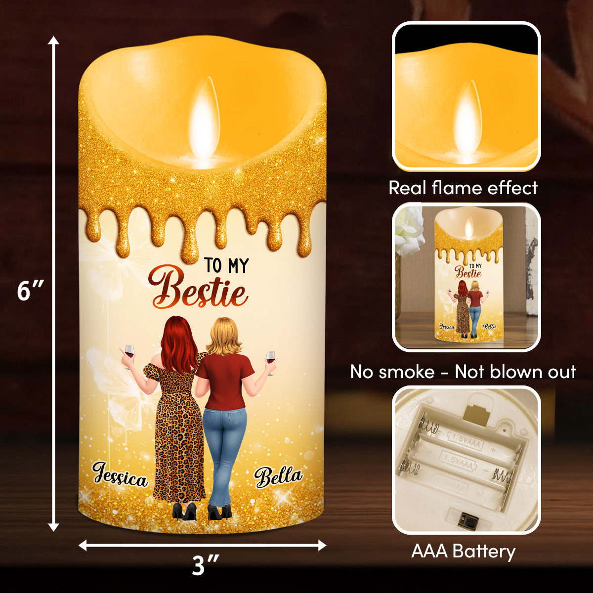 Soul Friend Forever - Personalized 3D Effect LED Candle