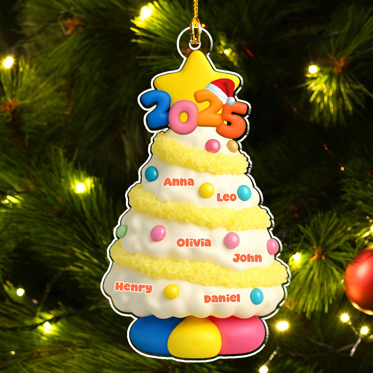 Custom Keepsake Christmas Ornament •  White New Pine Tree - Personalized Acrylic Ornament