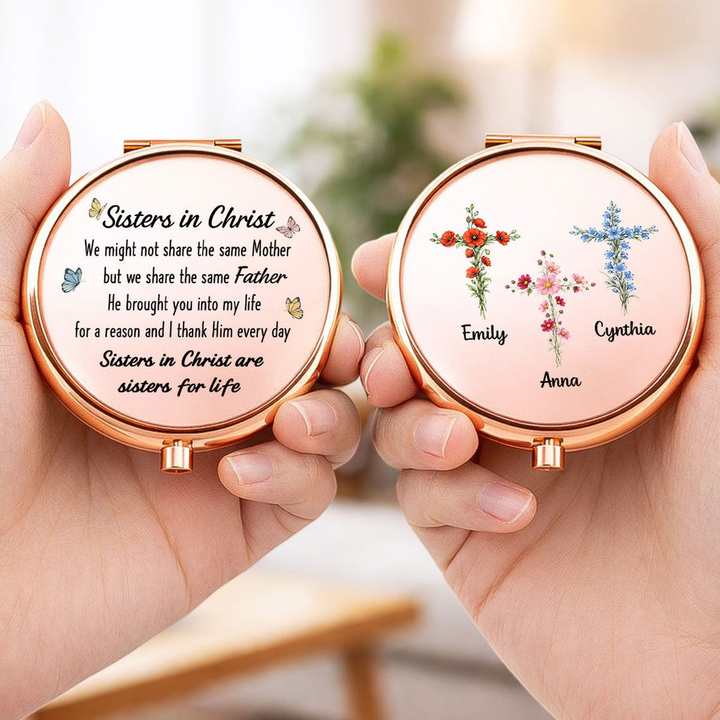 Connected By Faith - Personalized Compact Mirror
