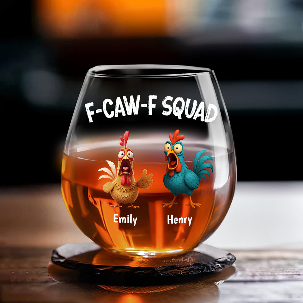 FCAWF Squad - Personalized Wine Glass