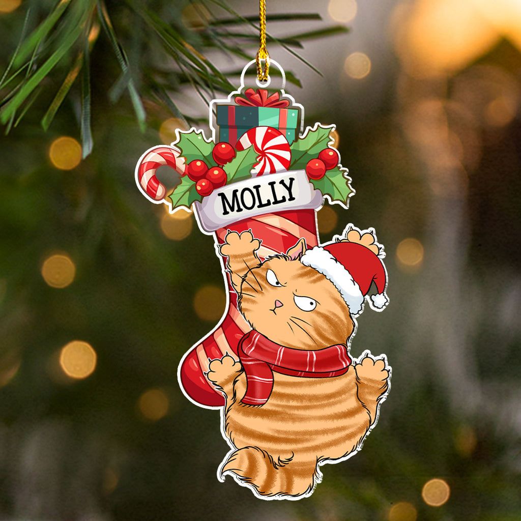 Custom Keepsake Christmas Ornament •  Cat Scratching - Personalized Acrylic Ornament