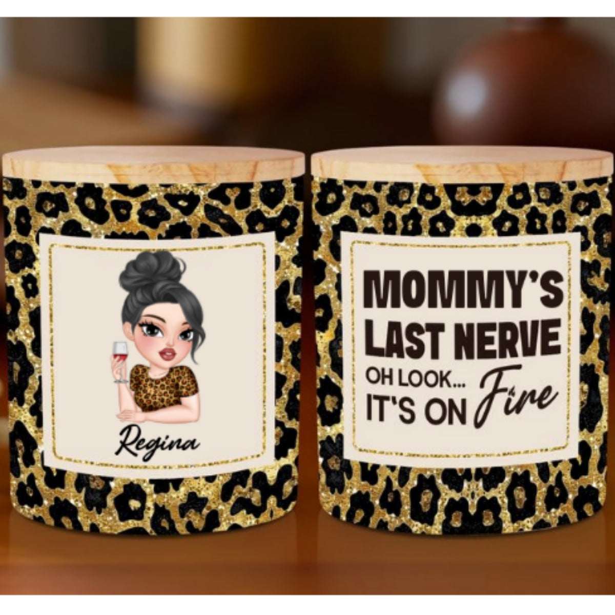 Mom Last Nerve - Personalized Glass Jar With LED Candle