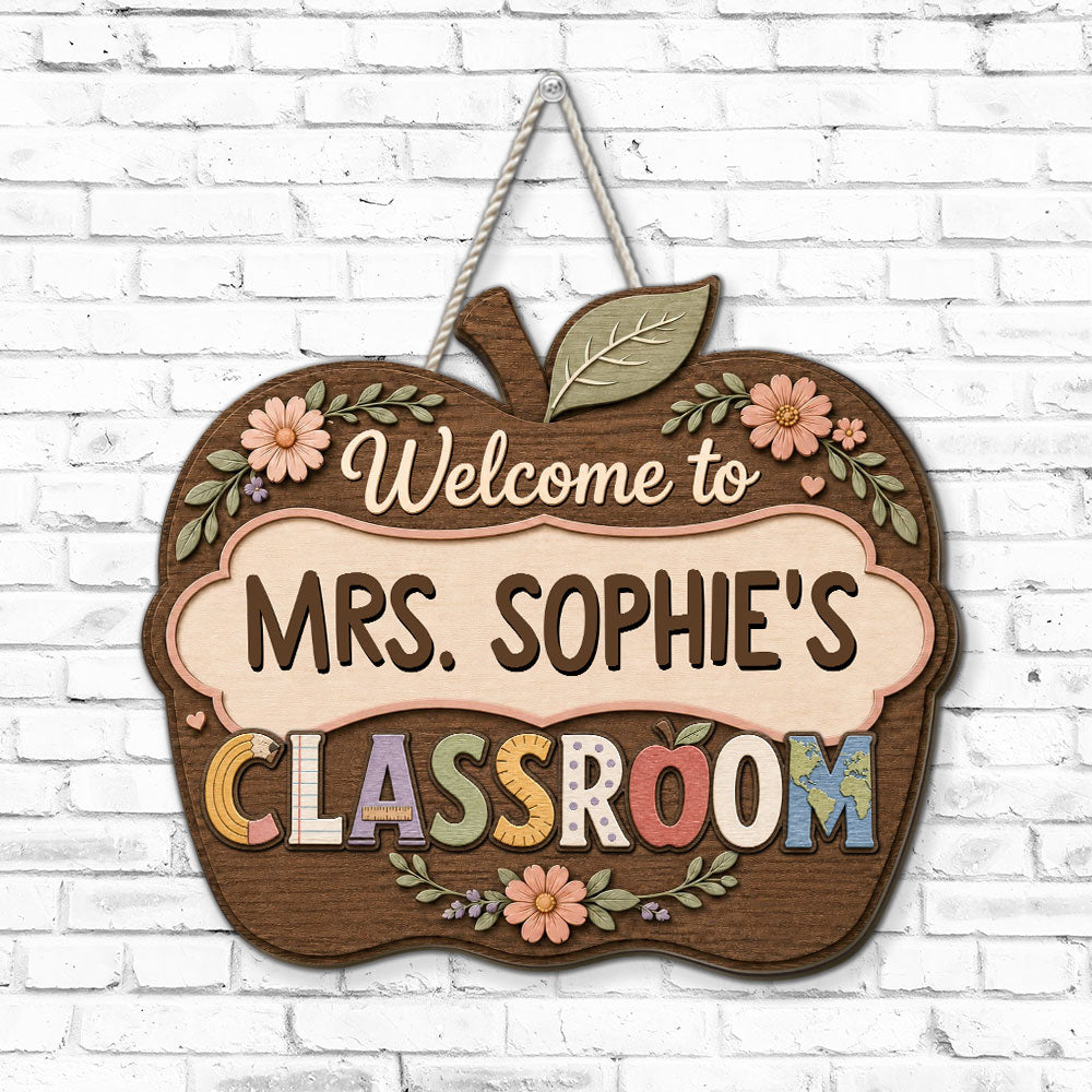 Custom Home & Wall Decor, Birthday & Christmas Gift • Shaping Minds Touching Hearts Forever - Personalized 3D Effect Wood Sign