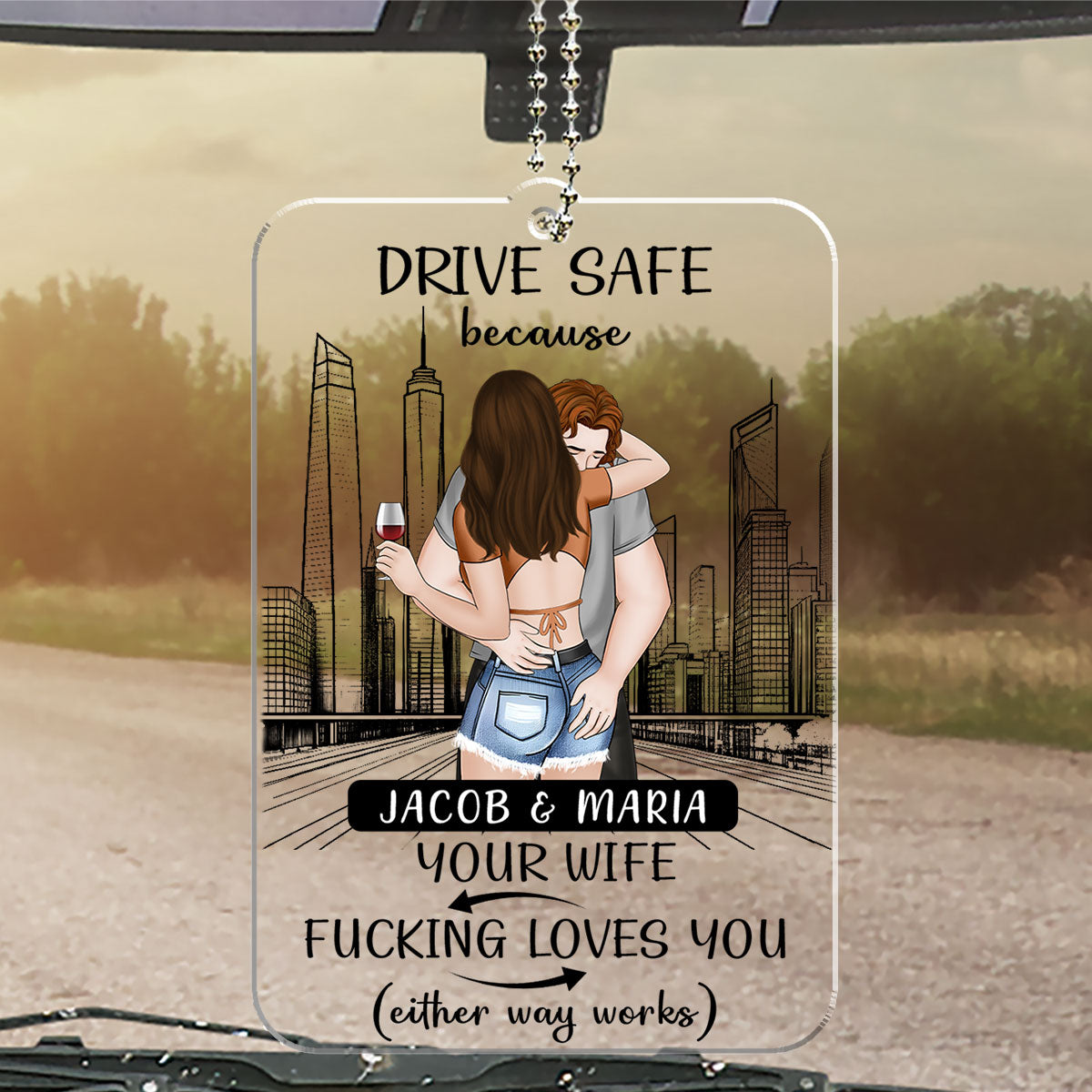 I Love You Forever & Always - Personalized Car Ornament