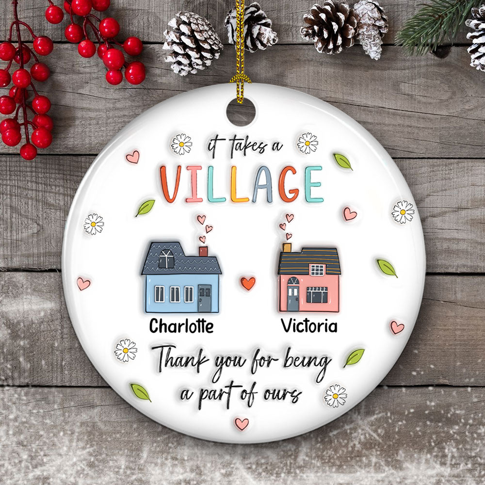 Custom Keepsake Christmas Ornament •  Thank You For Being A Part Of Ours - Personalized 3D Inflated Effect Ceramic Ornament