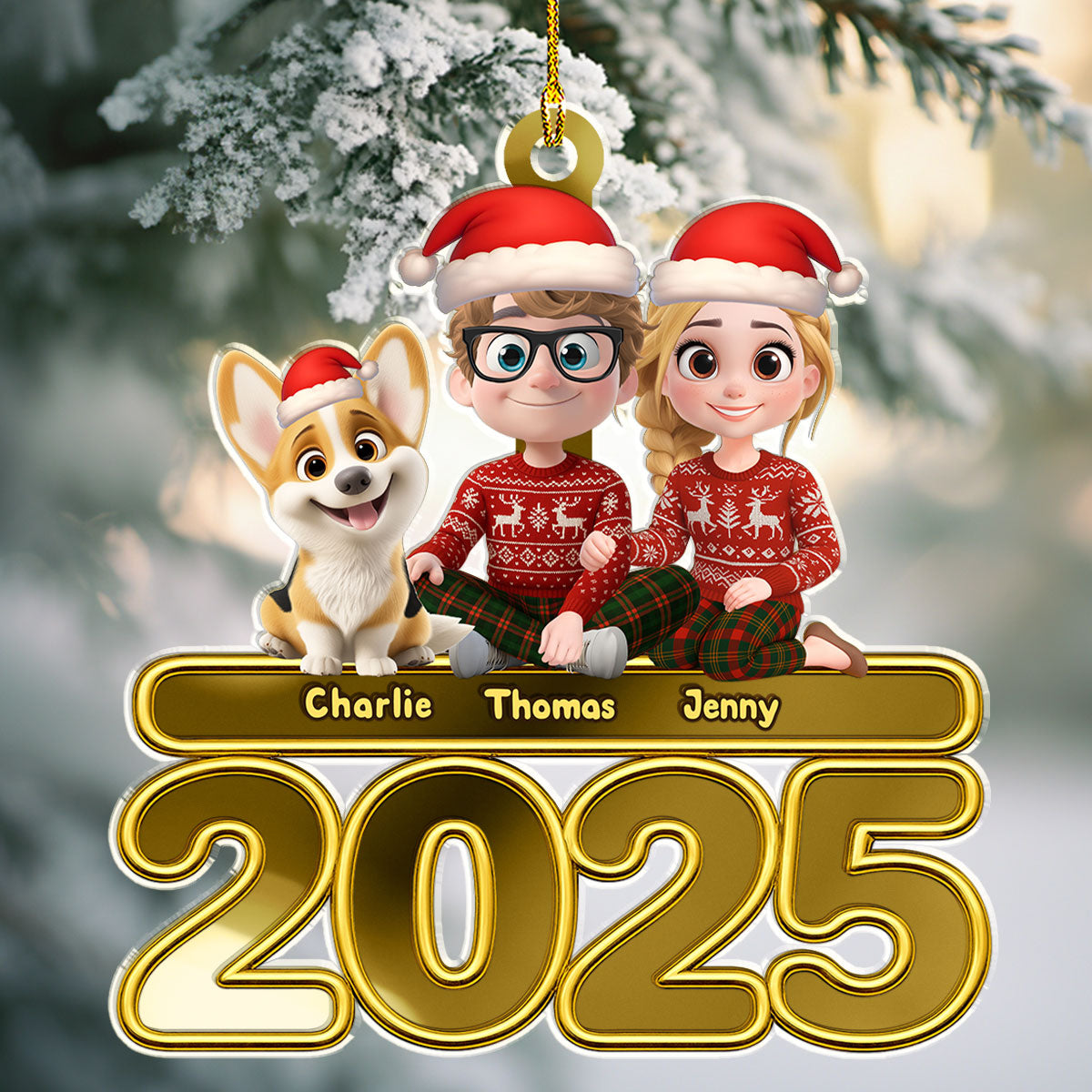 Custom Keepsake Christmas Ornament •  We And Our Dog - Personalized Mirrored Acrylic Ornament