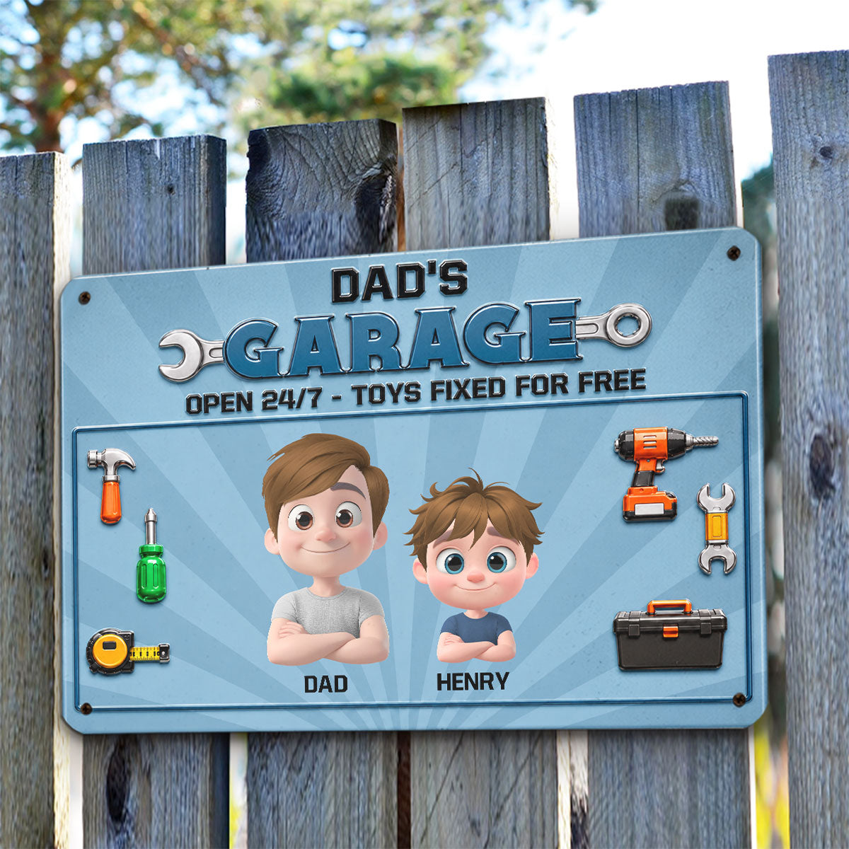Custom Home & Wall Decor, Birthday & Christmas Gift • Open Only For My Kids - Personalized 3D Inflated Effect Metal Sign