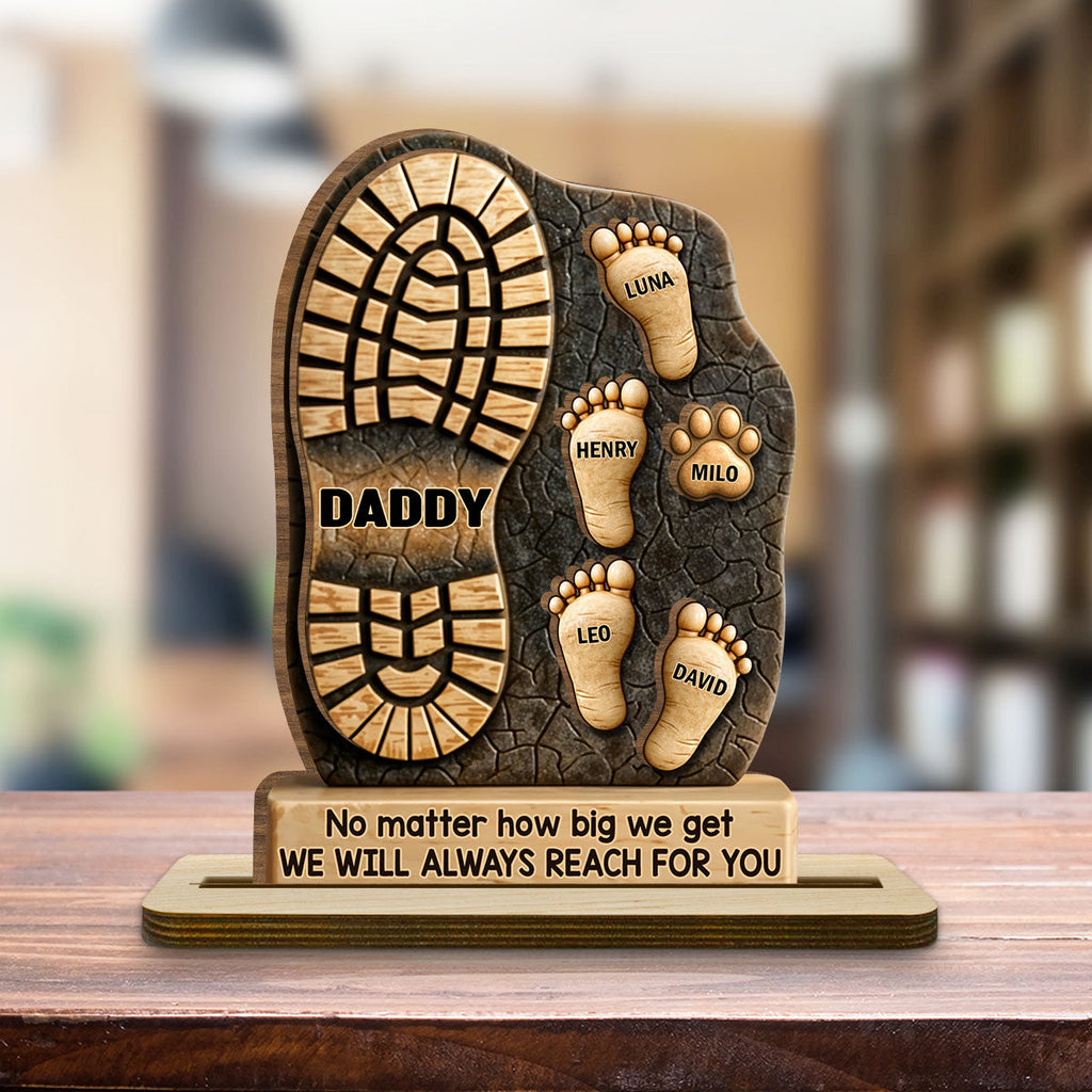 Custom Decor, Christmas Birthday Anniversary Gift Keepsake • Your Footsteps Led Our Way - Personalized 2-Layer Wood Plaque With Flat Base