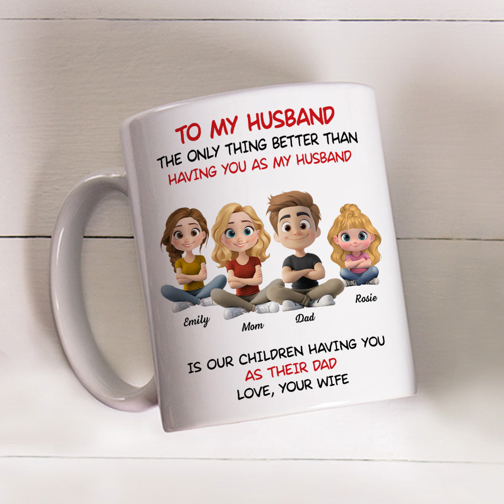 Custom Anniversary Keepsake Gifts For Couple • To My Husband Cartoonize - Personalized Coffee Mug