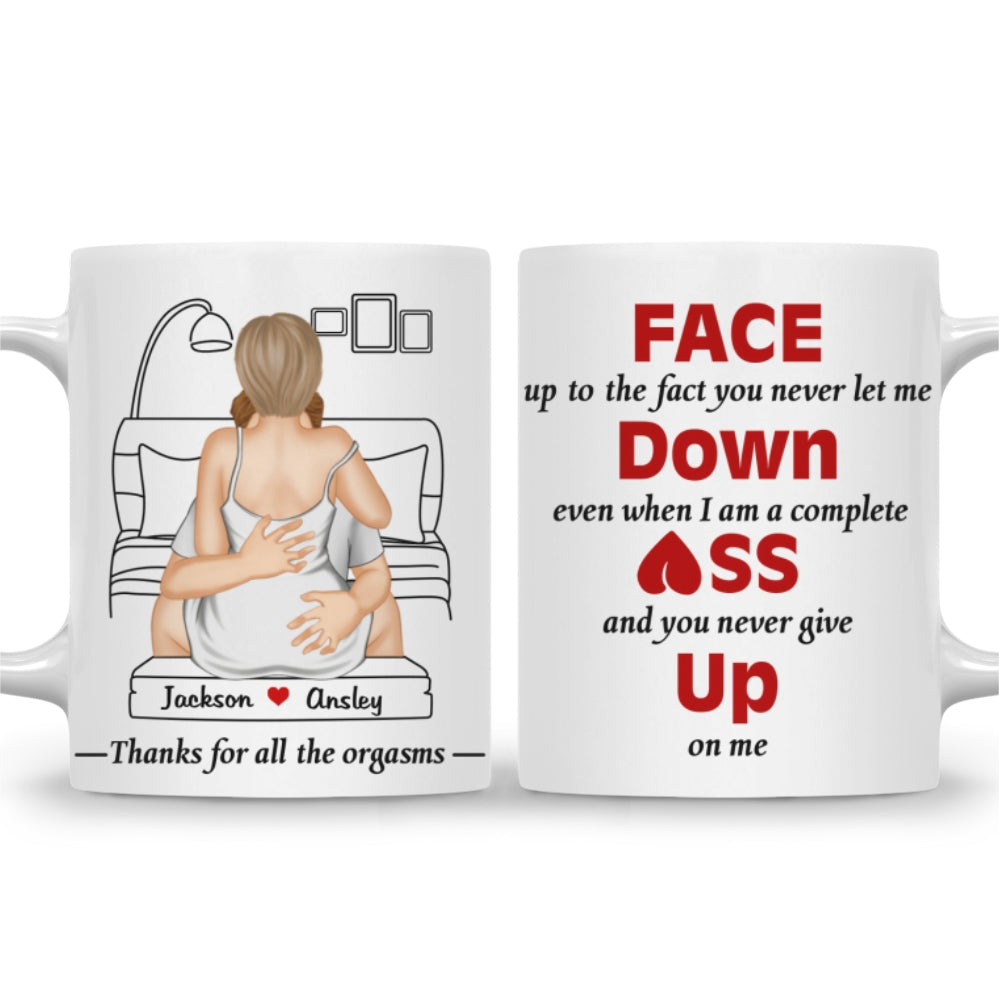 Custom Anniversary Keepsake Gifts For Couple • Face Up To The Fact - Personalized Coffee Mug