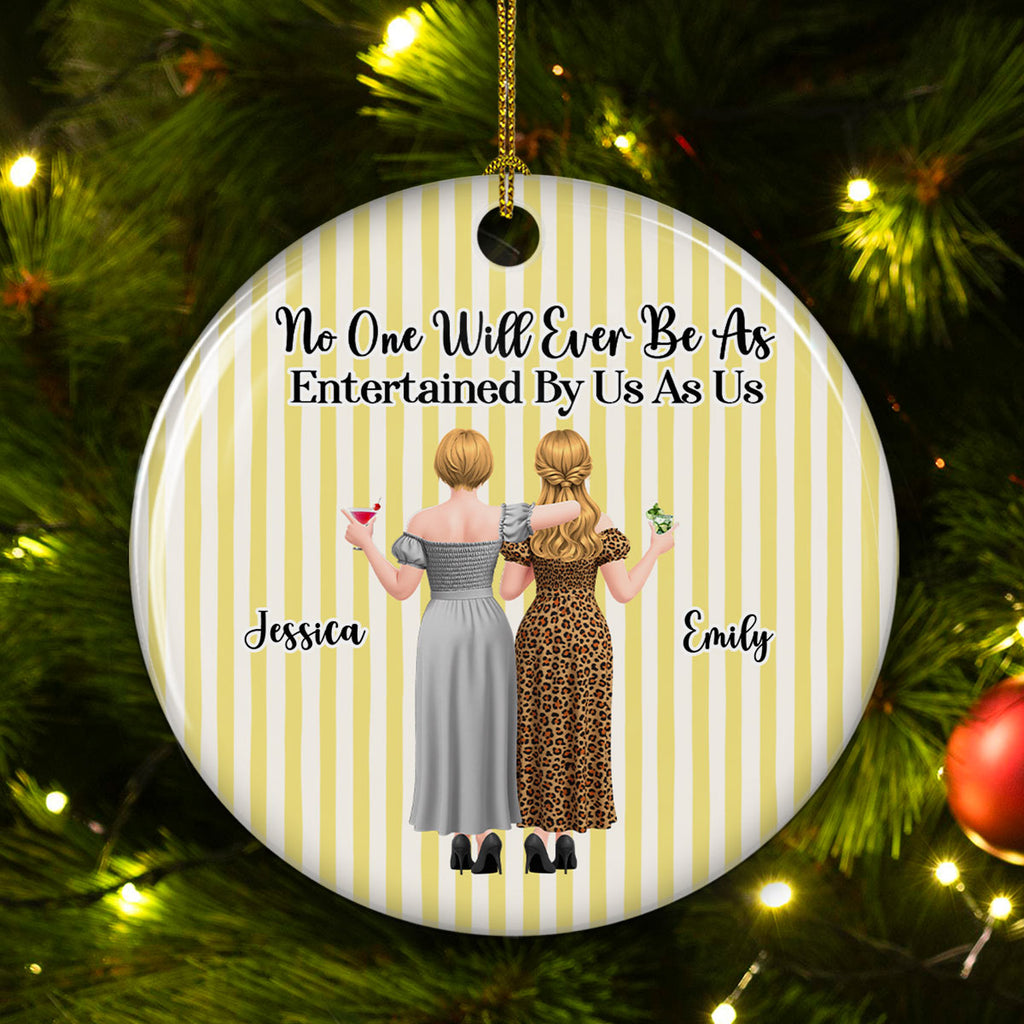 Custom Friendship Christmas Ornament, Best Friend Gift •  Entertained By Us - Personalized Ceramic Ornament