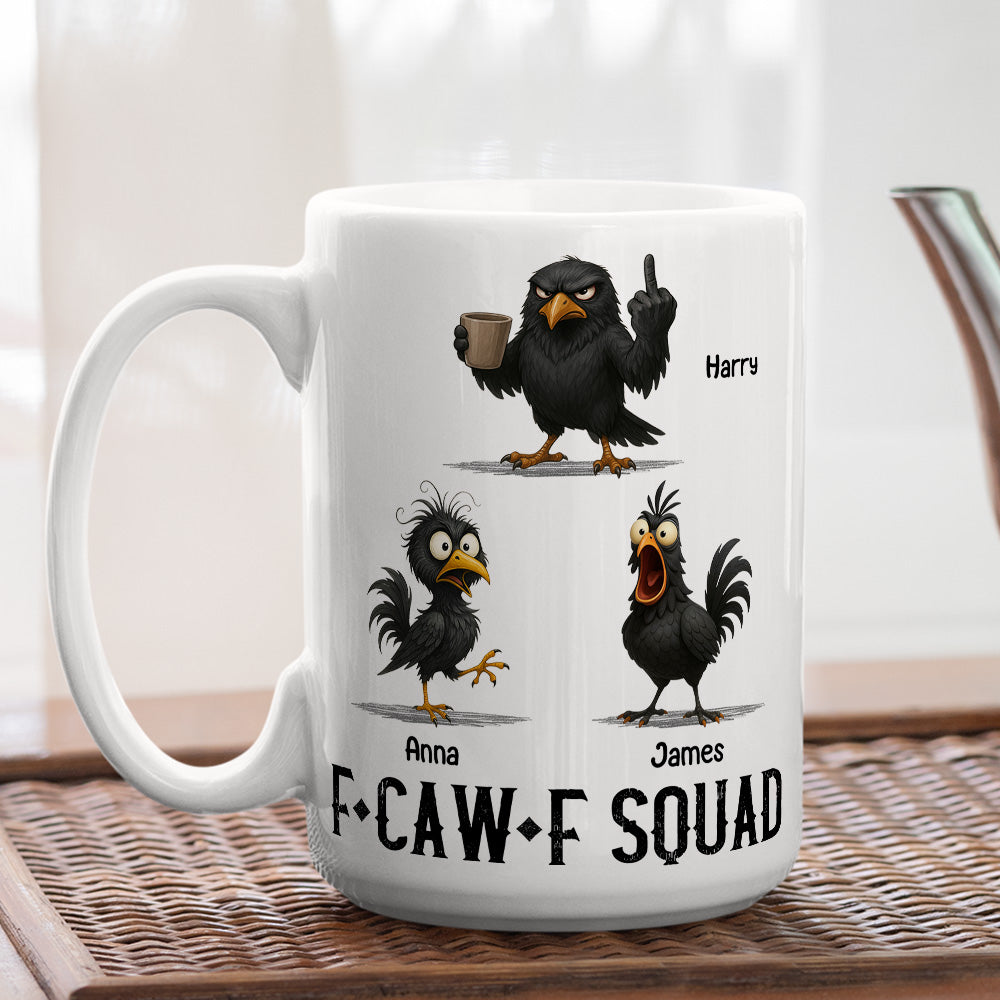 Custom Coworker, Christmas & Birthday Team Appreciation Gift • FCAWF Squad Crow - Personalized Coffee Mug