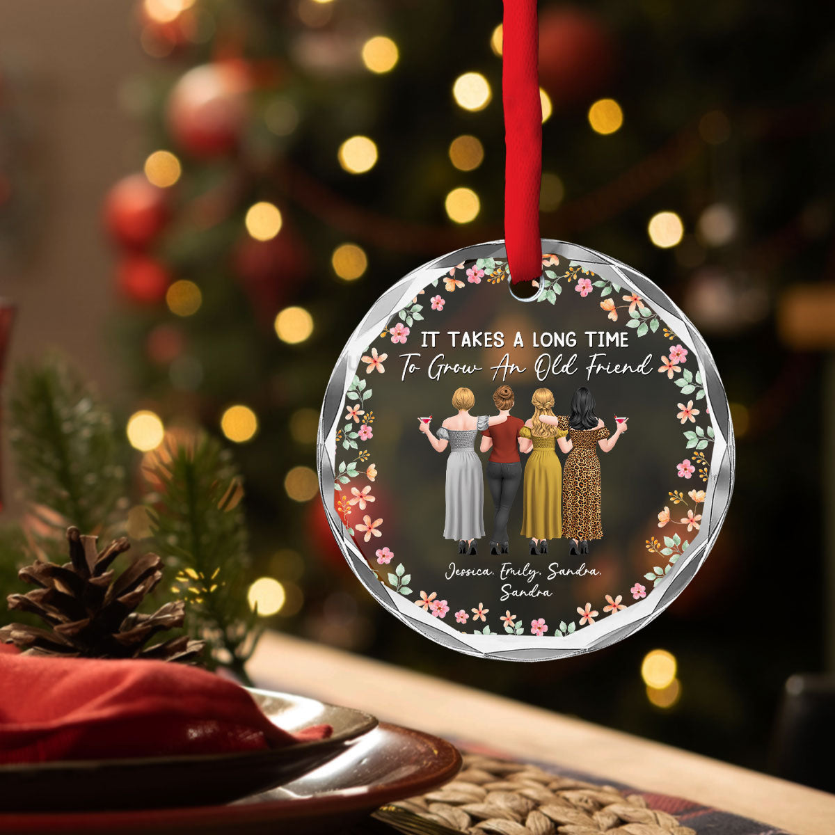 Custom Keepsake Christmas Ornament •  By Us As Us - Personalized Glass Ornament